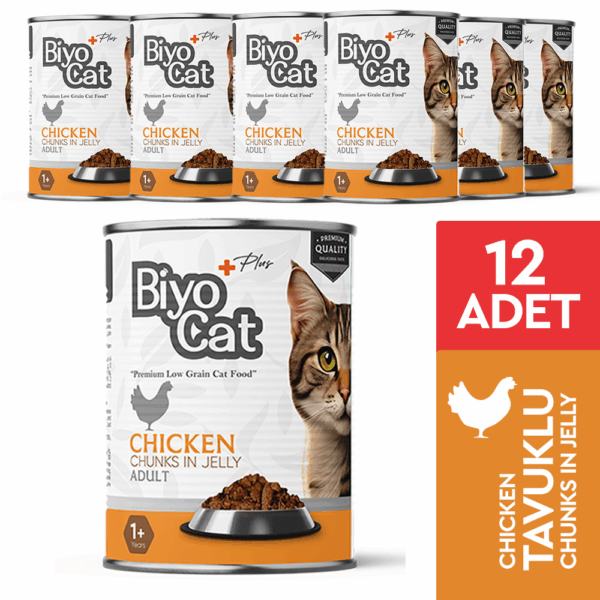 Alternative view of Biyocat Plus Tavuklu Yetişkin Kedi Konserve Yaş Mama 400gr x 12 Adet