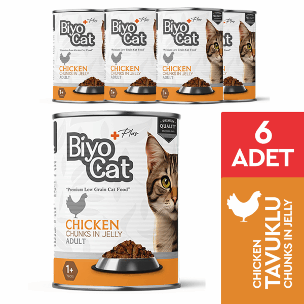 Alternative view of Biyocat Plus Tavuklu Yetişkin Kedi Konserve Yaş Mama 400gr x 6 Adet