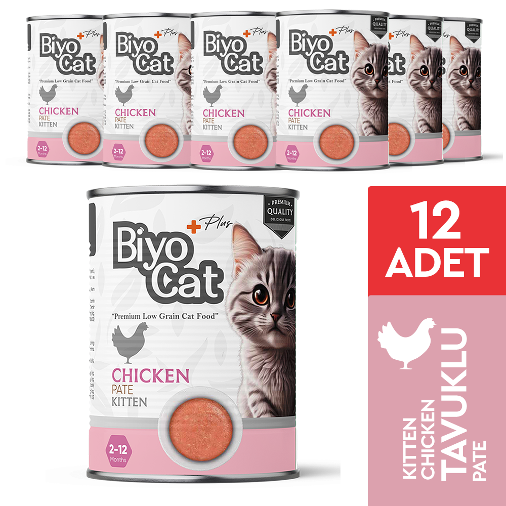 Biyocat Plus Kitten Tavuklu Yavru Kedi Konserve Yaş Mama 400gr X 12 Adet - Görsel 2