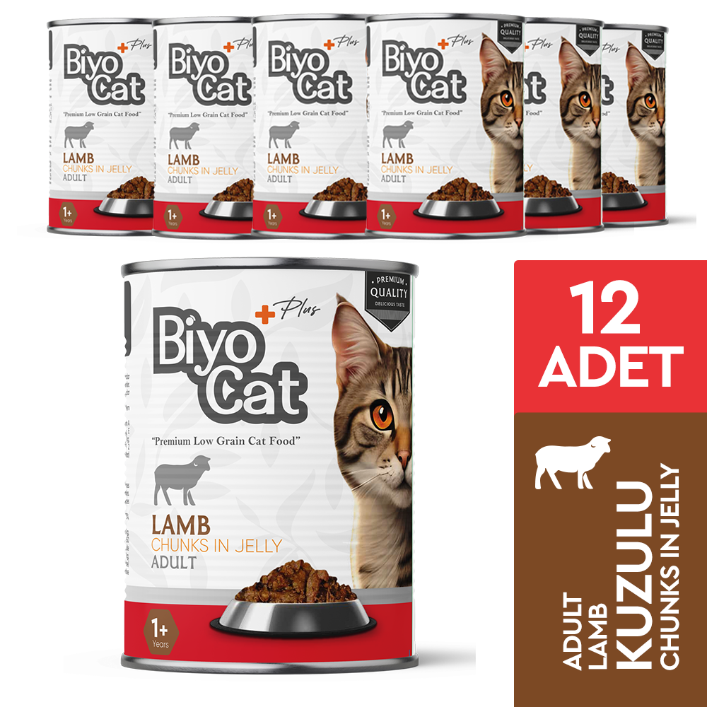 Biyocat Plus Kuzu Etli Yetişkin Kedi Konserve Yaş Mama 400gr X 12 Adet - Görsel 2