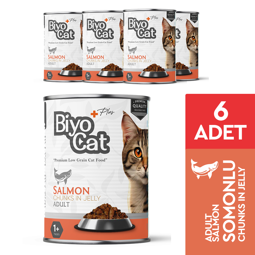 Biyocat Plus Somonlu Yetişkin Kedi Konserve Yaş Mama 400gr X 6 Adet - Görsel 2