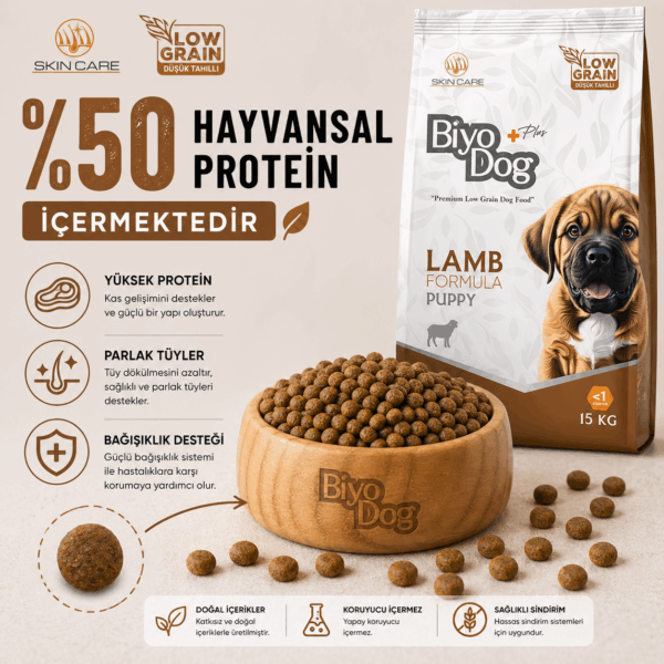 Alternative view of Biyodog Plus Puppy Kuzu Etli Yavru Köpek Maması 15 kg