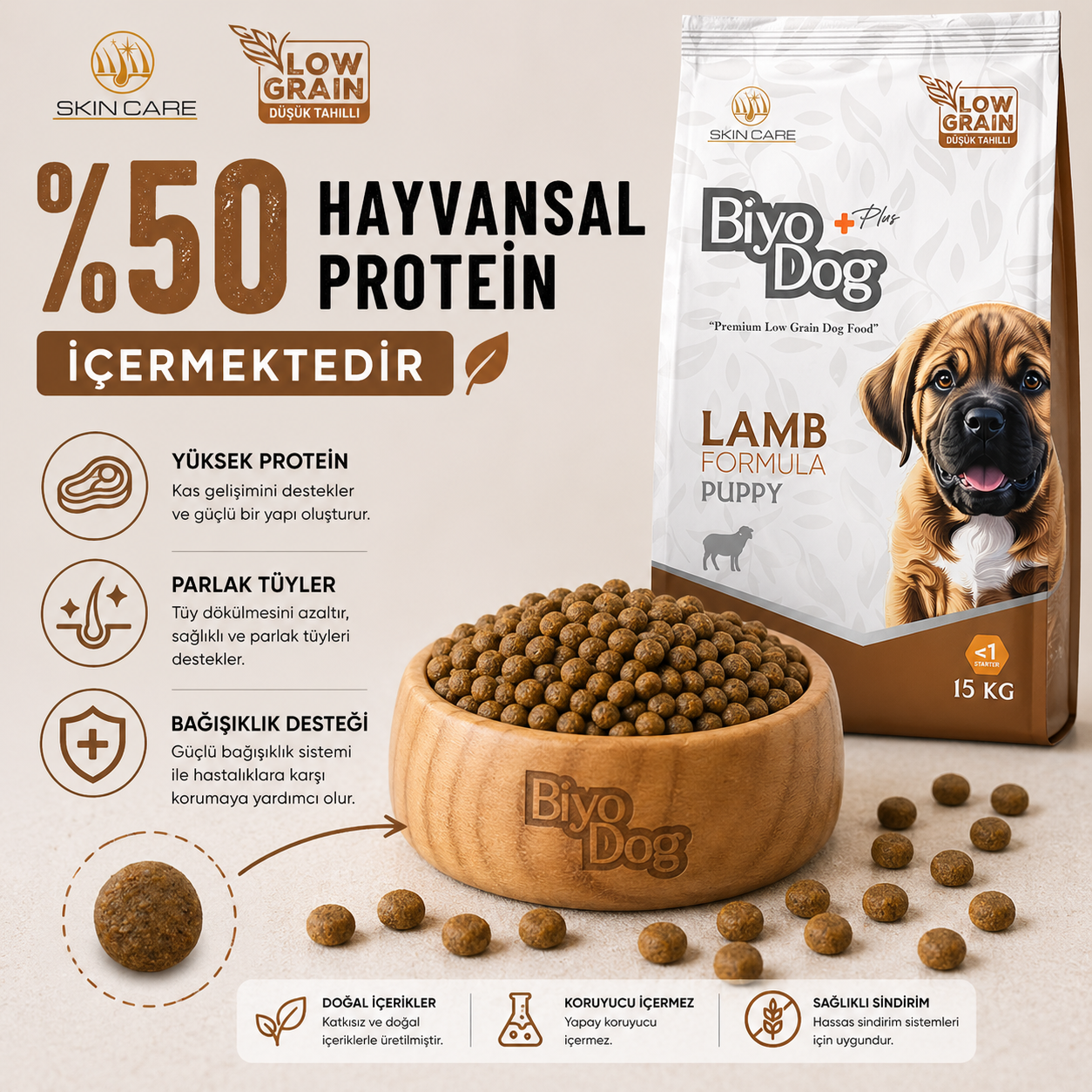 Biyodog Plus Puppy Kuzu Etli Yavru Köpek Maması 5 kg - Görsel 3