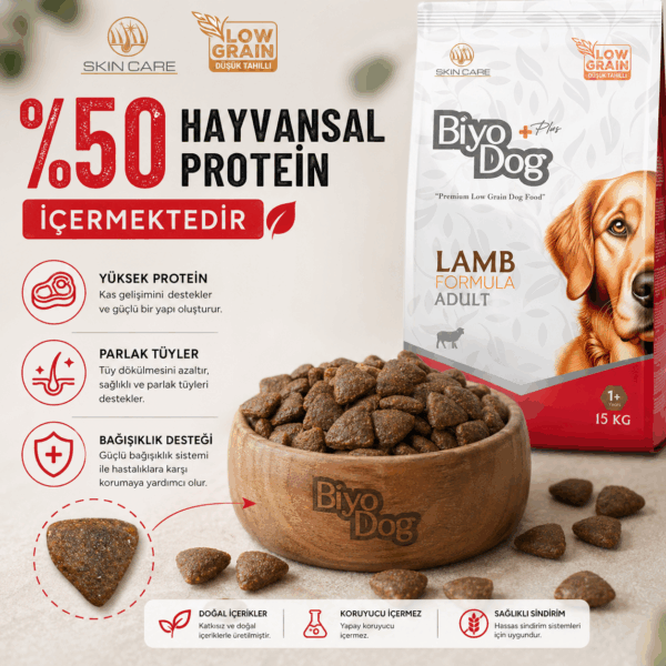 Alternative view of Biyodog Plus Kuzu Etli Yetişkin Köpek Maması 15 kg