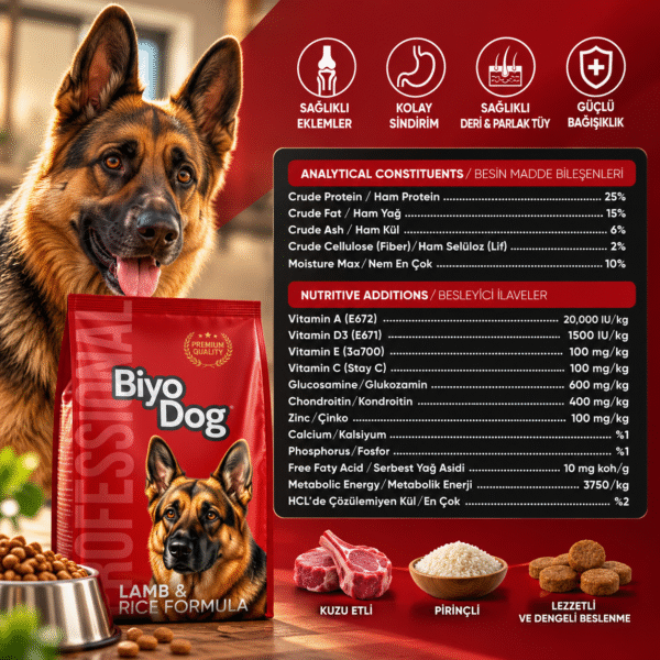 Biyodog Profesyonel Kuzu Etli Universal Köpek Maması 15 kg - Görsel 3